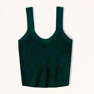 Abercrombie Rich Green Ribbed Cropped Tank XL